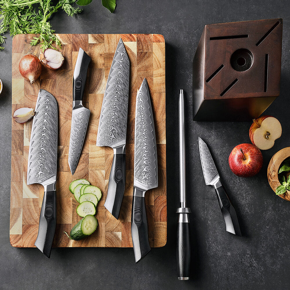 Messerset mit Messerblock (7-Teilig) - BLACK