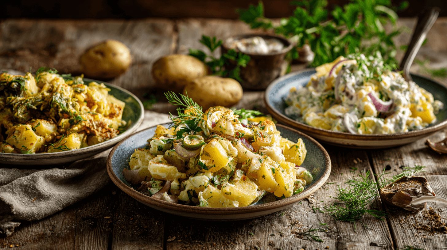 Kartoffelsalat Dreierlei Art – Essig & Öl, klassisch und modern mit Joghurt